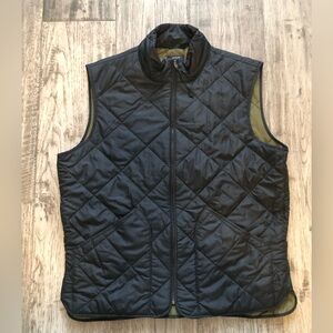 J.Crew Black Men's Vest Authentic Outerwear Quilted Full Zip Pockets Size M